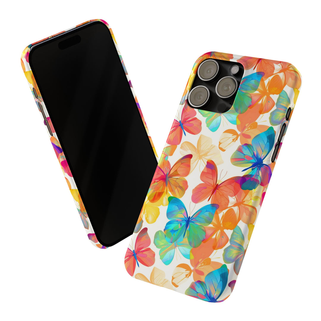 Slim Cute Phone Cases for Iphone - | iPhone 15 Case | iPhone 15 Pro Max Case, Iphone 14 Case, Iphone 14 Pro Max, Iphone 13, Summer Bright Butterflies - Studio40ParkLane