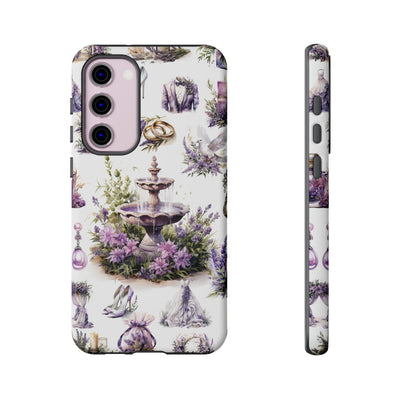 Impact Resistant, Lavender Wedding, Cute Phone Cases for Samsung S24, S23, S22, S21, IPhone 15 pro Iphone 14 pro Iphone 13 IPhone 12 Iphone 11