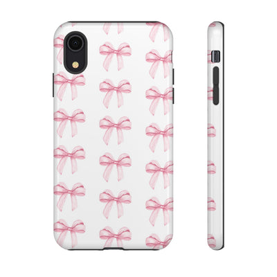 Pink Bows Cute Phone Case, for IPhone 16 Pro Max | Iphone 15, Iphone 14, IPhone 13 Case, 11 8 7, Samsung Galaxy S24, S23, S22, S21, 2 Layer Protection