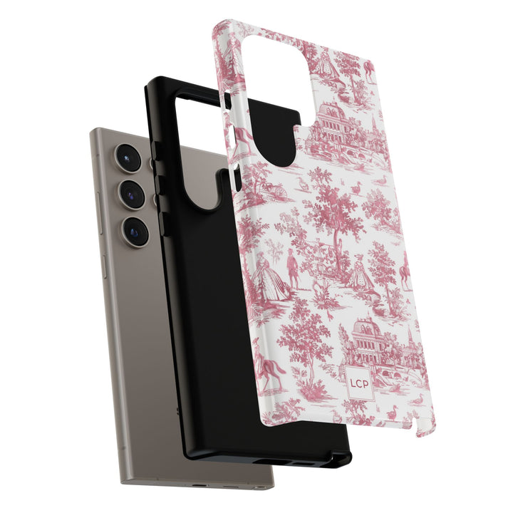 Personalized Custom French Toile Tough Cute Phone Case For Apple iPhone 18, 17, 16, 15 14, Pro Max, Samsung Galaxy S26, S25, S24 Plus Ultra