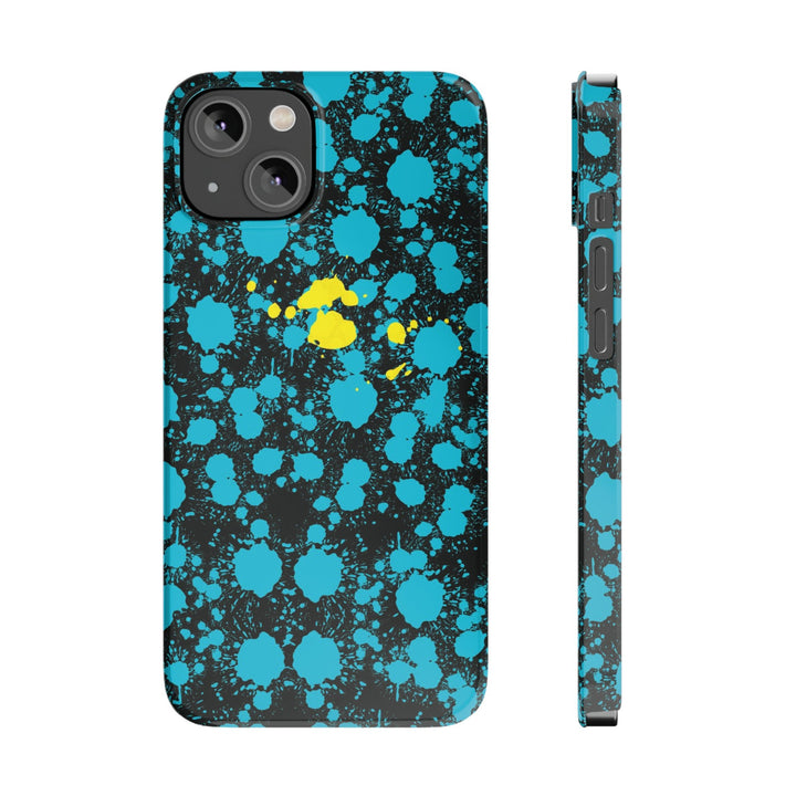 Slim Cute Phone Cases for Iphone - | iPhone 15 Case | iPhone 15 Pro Max Case, Iphone 14 Case, Iphone 14 Pro Max, Iphone 13, Paint Splash Blue Yellow - Studio40ParkLane