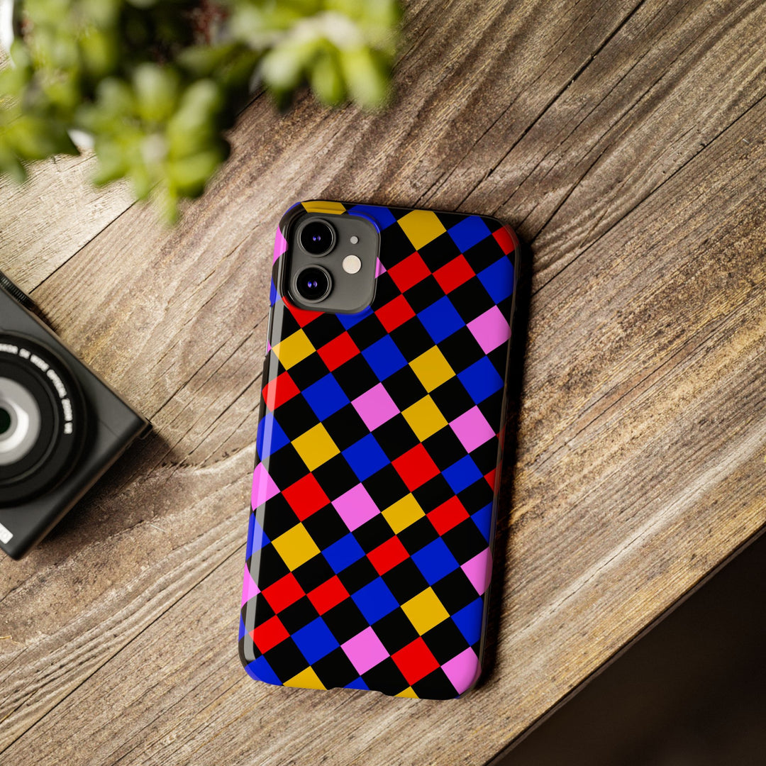 Slim Abstract Colorful Checkerboard Cute Phone Case for Iphone 17 - | iPhone 16 Pro Max Case | iPhone 15 Case Iphone 14 13 12 11 Gift for Her - Studio40ParkLane