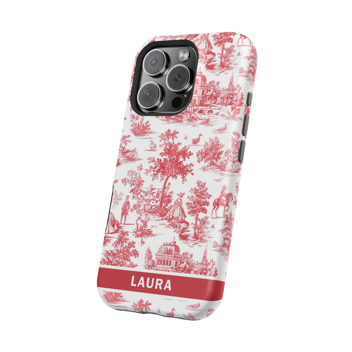 Magsafe French Toile Personalized Initial Custom Gift for Her Cute Phone Cases for Iphone 16 Pro Max | iPhone 15 Case | iPhone 15 Pro Max Case, Iphone 14, 13, 12, 11, 10, 8, 7 - Studio40ParkLane