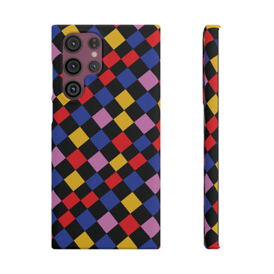 Colorful Checkerboard Cute Phone Case - Sleek Snap - for iPhone 16 15 14 13 12 11 Max Pro Plus Samsung Galaxy S24 S23 S22 S21 S20 Plus Ultra - Studio40ParkLane