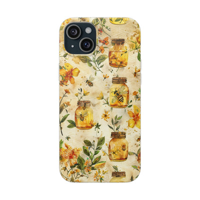 Cute Flexi Phone Cases, Honey Bees Yellow, Compatible with Samsung Galaxy S23, Samsung S22, Samsung S21, Samsung S20, Galaxy S20 Ultra