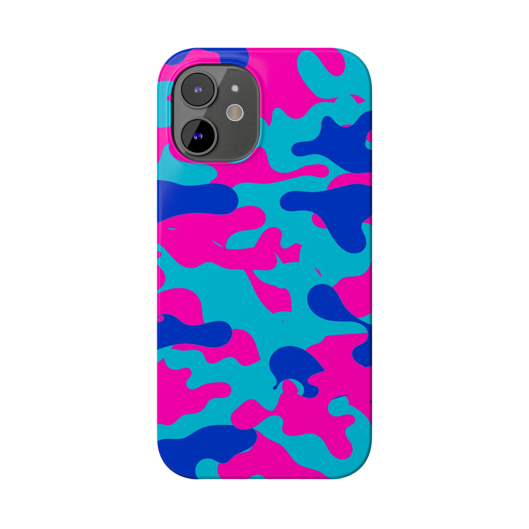 Slim Cute Phone Cases for Iphone - | iPhone 15 Case | iPhone 15 Pro Max Case, Iphone 14 Case, Iphone 14 Pro Max, Iphone 13, Blue Pink Camouflage - Studio40ParkLane