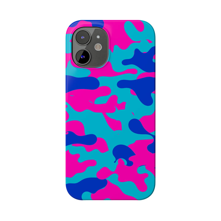 Slim Cute Phone Cases for Iphone - | iPhone 15 Case | iPhone 15 Pro Max Case, Iphone 14 Case, Iphone 14 Pro Max, Iphone 13, Blue Pink Camouflage - Studio40ParkLane