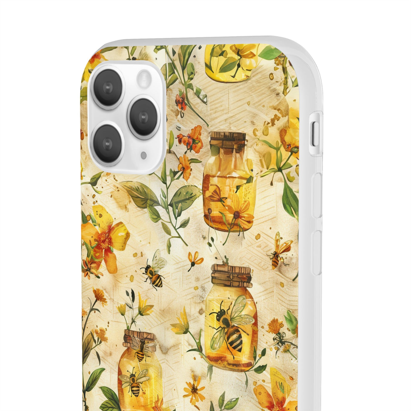 Cute Flexi Phone Cases, Honey Bees Yellow, Compatible with Samsung Galaxy S23, Samsung S22, Samsung S21, Samsung S20, Galaxy S20 Ultra