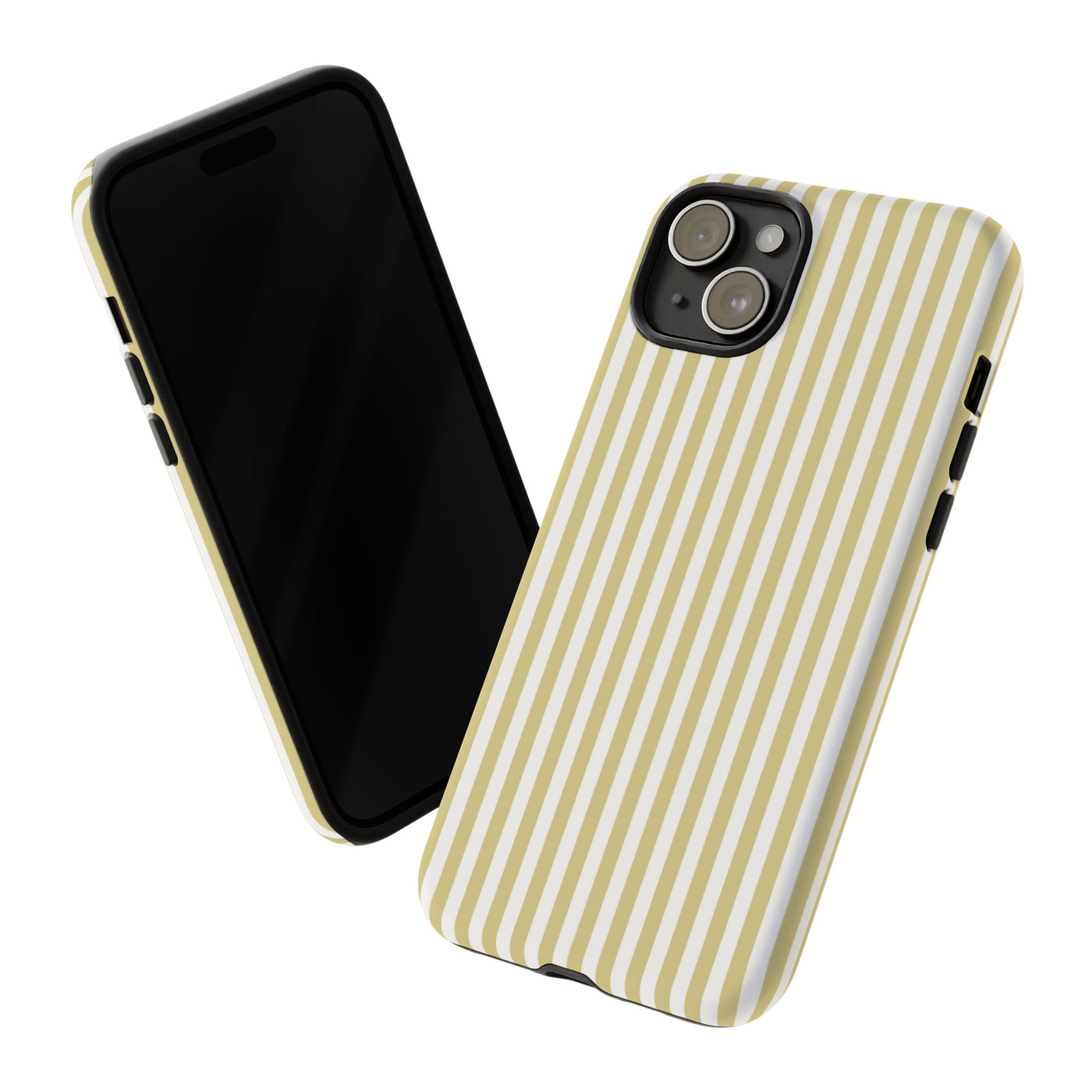 Tough Premium Soft Yellow Stripes Phone Case Gift for Her - For Apple iPhone 16 Pro Max 16e iPhone 15 Pro iPhone Iphone 14 Plus 13 Pro 12 SE XR - Studio40ParkLane