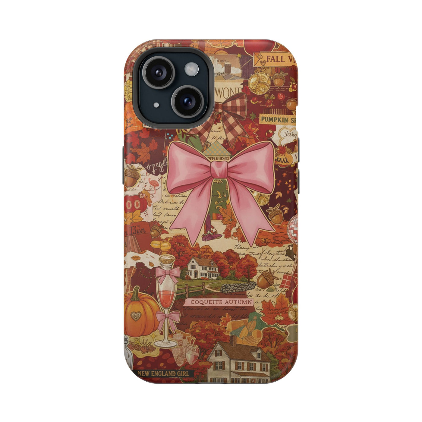 New England Fall Coquette Collage Tough Magsafe Cute Phone Cases for Iphone | iPhone 15 Pro Max Case, Iphone 14, Iphone 14 13 12 11 10 9 8 7 - Studio40ParkLane