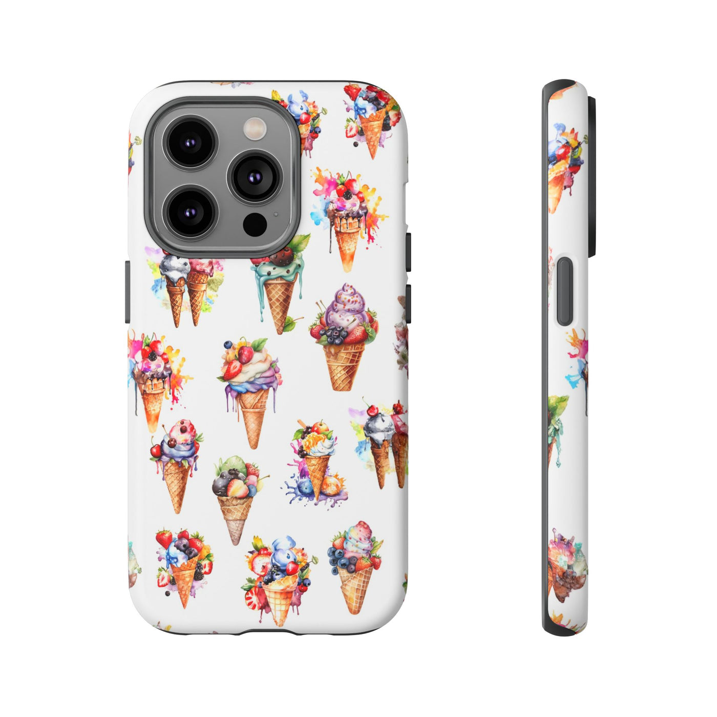 Impact Resistant, Summer Icecream, Cute Phone Cases for Samsung S24, S23, S22, S21, IPhone 15 pro, Iphone 14 pro, Iphone 13 IPhone 12, Iphone 11