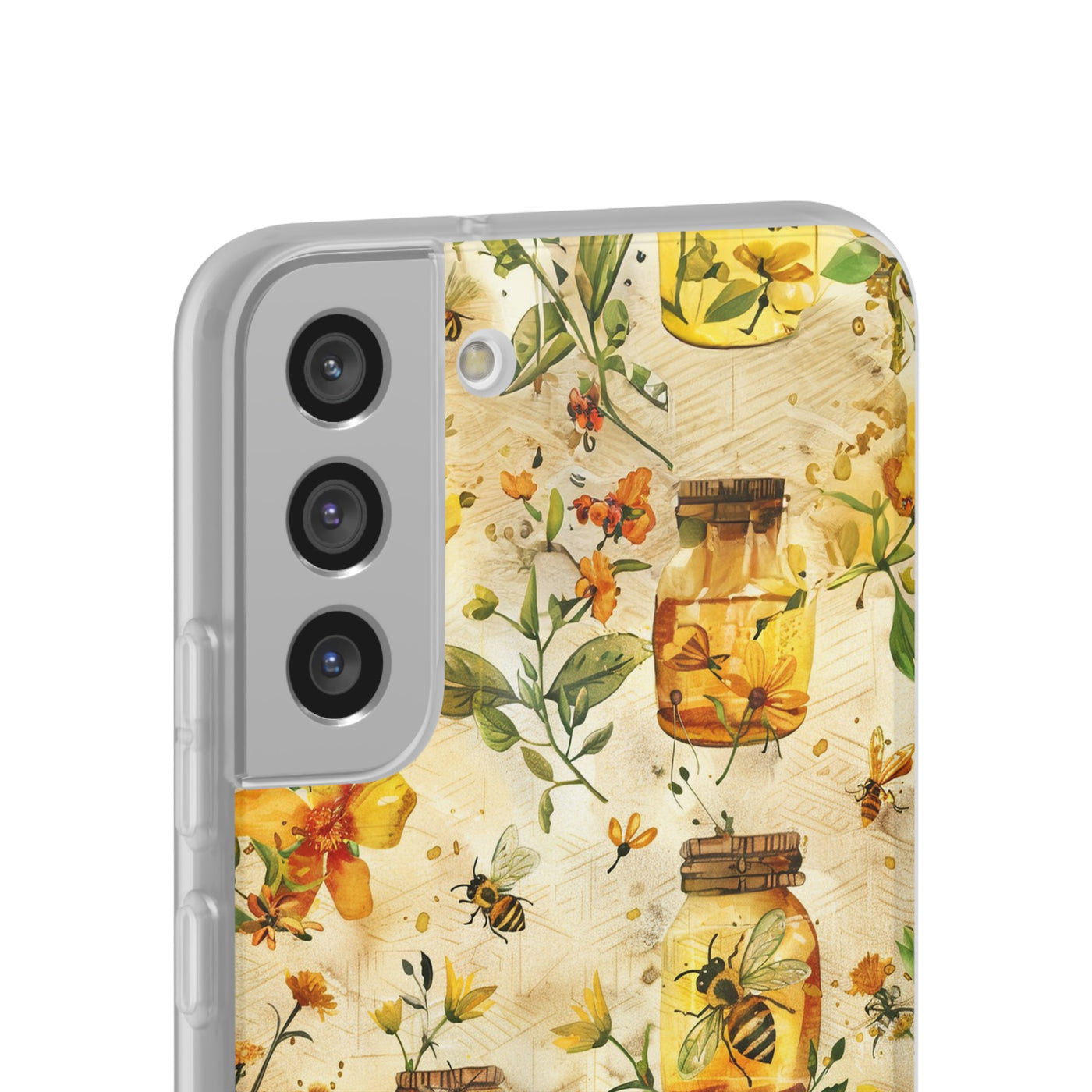 Cute Flexi Phone Cases, Honey Bees Yellow, Compatible with Samsung Galaxy S23, Samsung S22, Samsung S21, Samsung S20, Galaxy S20 Ultra