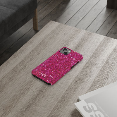 Slim Personalized Muted Pink Faux Play on Glitter Effect Cute Phone Cases for Iphone 16 Pro Max | iPhone 15 Case | iPhone 15 Pro Max Case, Iphone 14, Iphone 14 Pro Max, Iphone 13 12 11 8 7