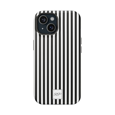 Custom Personalized Black White Striped Magsafe Phone Case for Iphone 17 - | iPhone 16 Pro Max Case | iPhone 15 Case Iphone 14 13 12 11 10 - Studio40ParkLane
