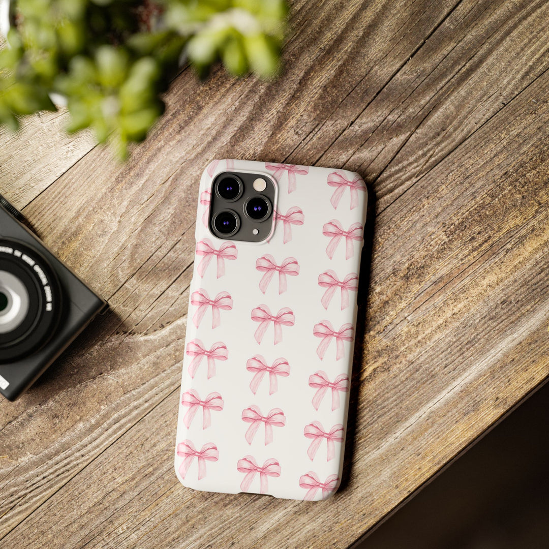 Slim Pink Bows Cute Phone Cases for Iphone 16 Pro Max | iPhone 15 Case | iPhone 15 Pro Max Case, Iphone 14, Iphone 14 Pro Max, Iphone 13 12 11 8 7 - Studio40ParkLane