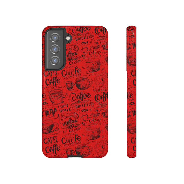 Cute Samsung Phone Case | Aesthetic Samsung Phone Case | Galaxy S23, S22, S21, S20 | Red Black Coffee, Protective Phone Case - Studio40ParkLane