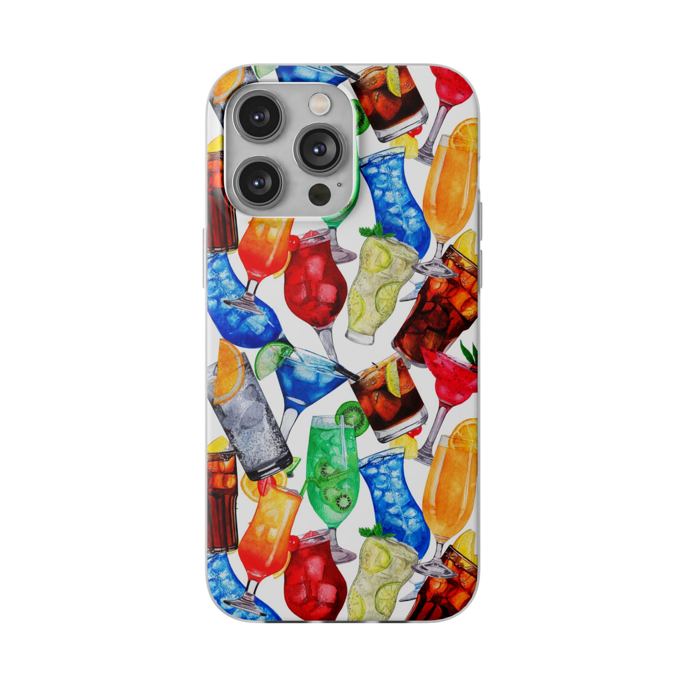 Cute Flexi Phone Cases, For Iphones and Samsung Galaxy Phones, Tropical Summer Fruit Cocktails, Galaxy S23 Phone Case, Samsung S22 Case, Samsung S21, Iphone 15, Iphone 14, Iphone 13