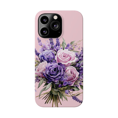 Slim Lavender Bouquet Flowers Cute Phone Cases for Iphone 16 Pro Max | iPhone 15 Case | iPhone 15 Pro Max Case, Iphone 14, Iphone 14 Pro Max, Iphone 13 12 11 8 7