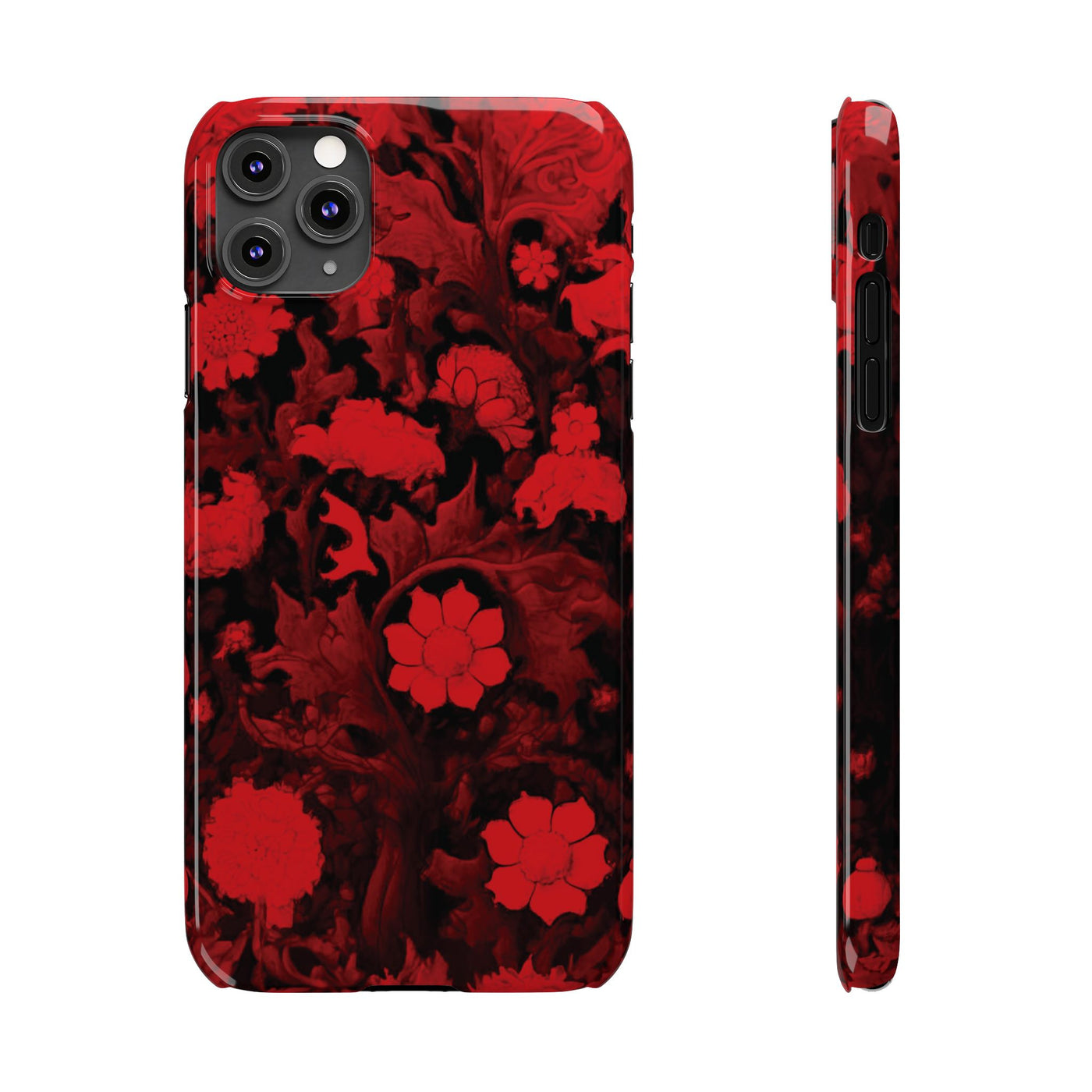 Slim Cute iPhone Cases - | iPhone 15 Case | iPhone 15 Pro Max Case, Iphone 14 Case, Iphone 14 Pro Max, Iphone 13, Red Flowers