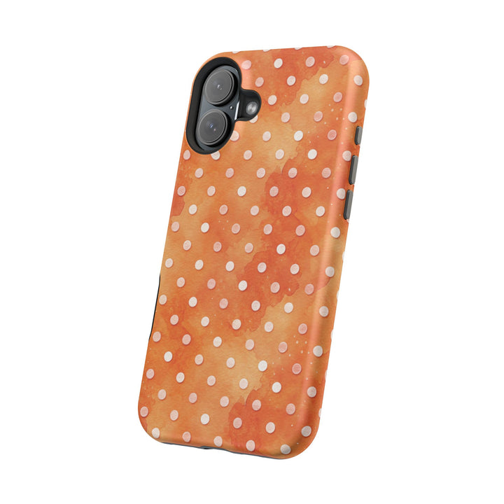 Aesthetic Tough Magsafe Orange Polka Dots Phone Case - For iPhone 17 Pro Max iPhone 16 Pro iPhone 15 Iphone 14 Plus 13 Pro 12 11 10 XR - Studio40ParkLane
