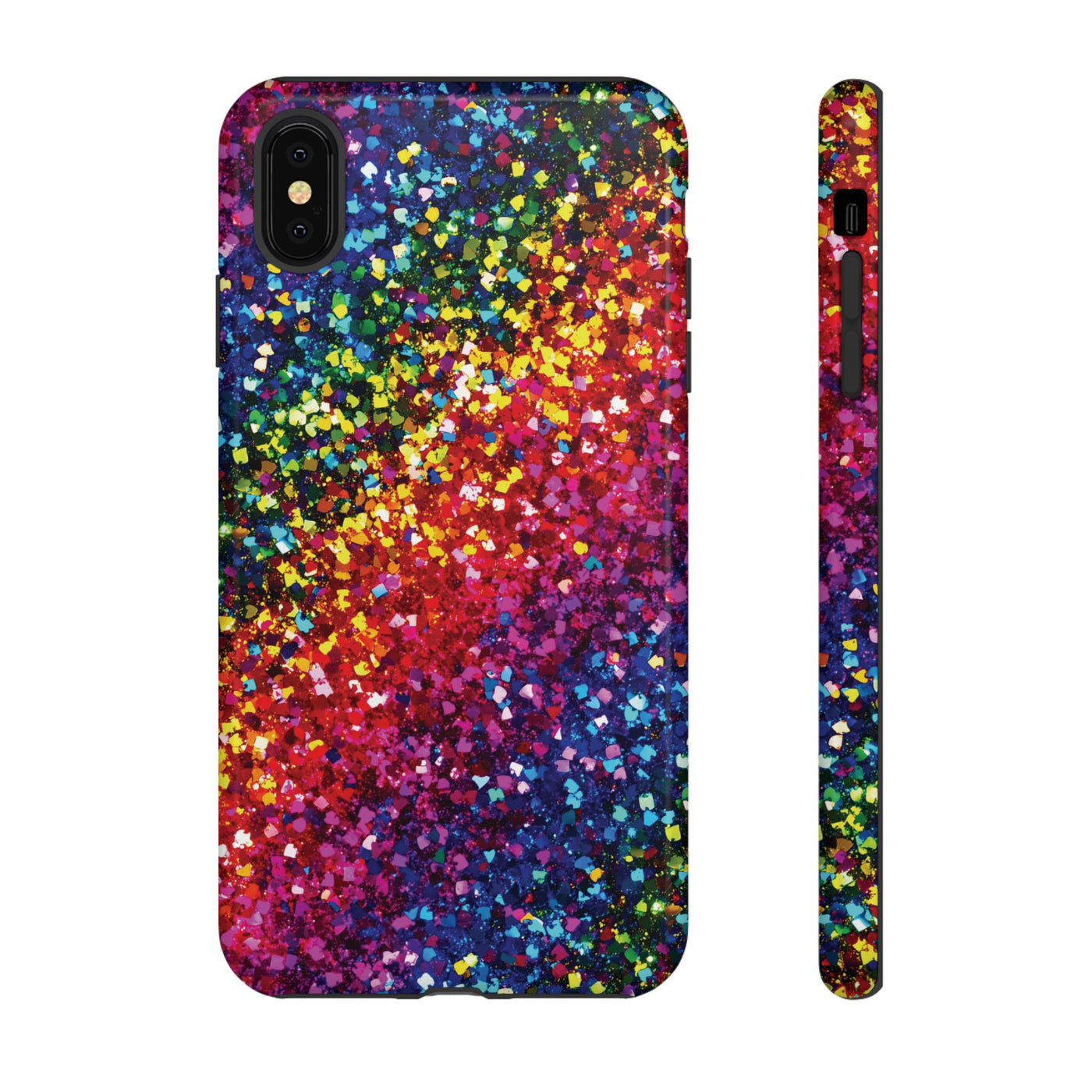 Faux Chic Play on Glitter Effect Cute Phone Case, for IPhone 16 pro Max | Iphone 15, Iphone 14, IPhone 13 Case, 11 8 7, Samsung Galaxy S24, S23, S22, S21, 2 Layer Protection