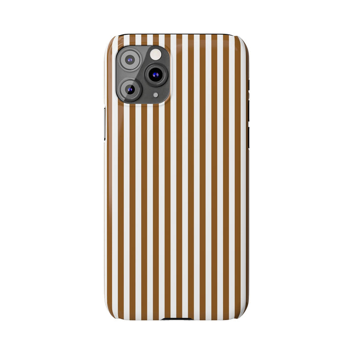 Slim Mocca Brown Striped Cute Phone Case for Iphone 16 - | iPhone 15 Pro Max Case | iPhone 14 Case Iphone 13 12 11 10 9 8 7 XS X Gift for Her - Studio40ParkLane