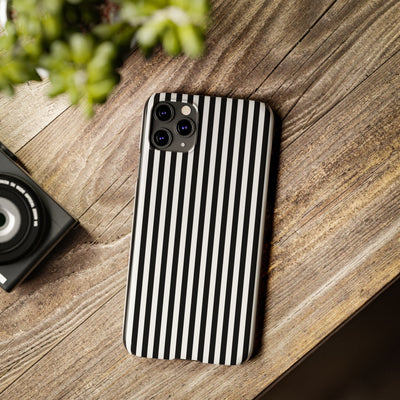 Slim Black White Striped Cute Phone Case for Iphone 16 - | iPhone 15 Pro Max Case | iPhone 14 Case Iphone 13 12 11 10 9 8 7 Gift for Her - Studio40ParkLane