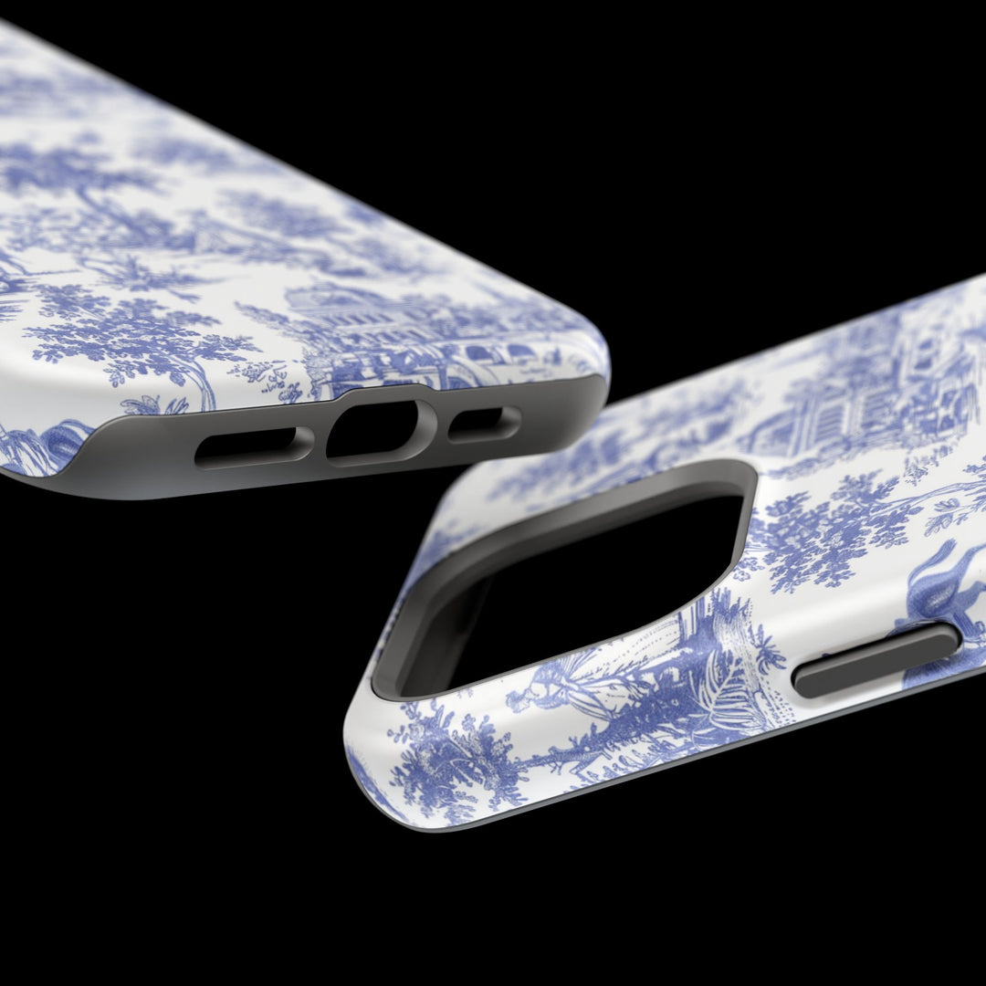 Blue Toile Magnetic Impact-Resistant Cute Phone Case for Iphone 16, iPhone 15 Pro Max Plus 14, 13, 12, 11 Gift for her - Studio40ParkLane