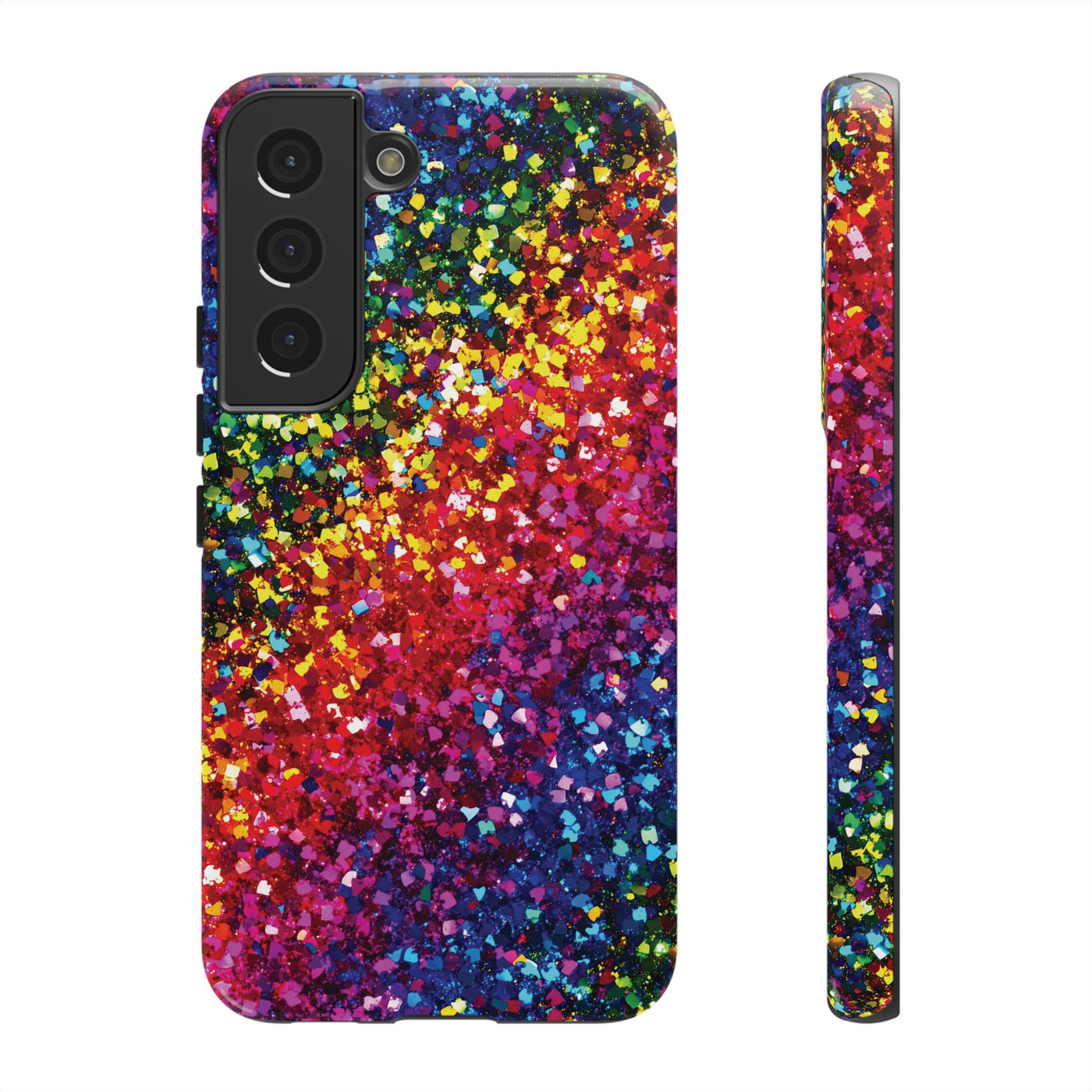 Faux Chic Play on Glitter Effect Cute Phone Case, for IPhone 16 pro Max | Iphone 15, Iphone 14, IPhone 13 Case, 11 8 7, Samsung Galaxy S24, S23, S22, S21, 2 Layer Protection