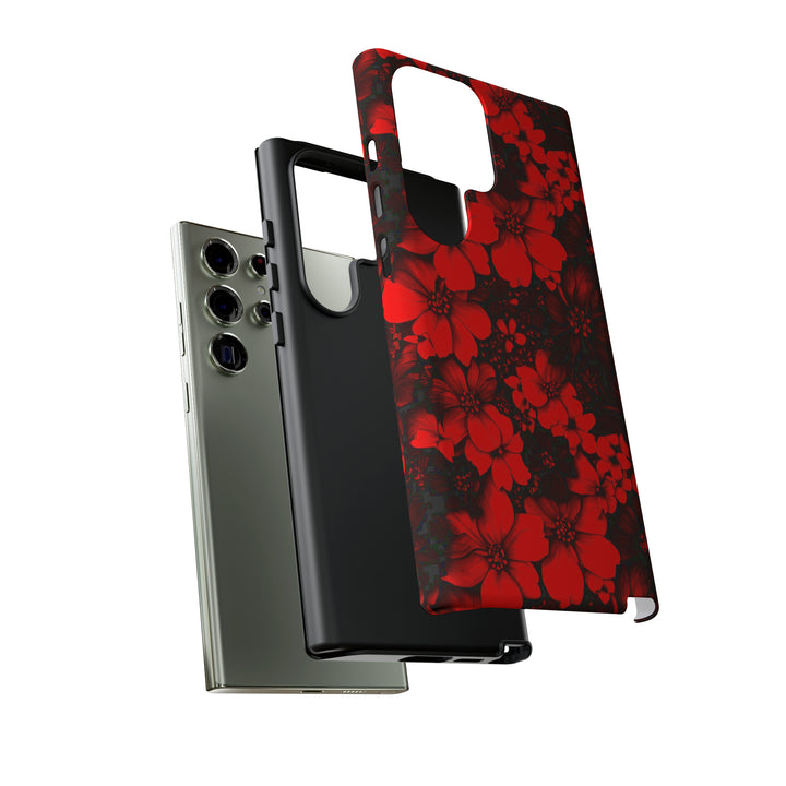 Cute Samsung Phone Case | Aesthetic Samsung Phone Case | Galaxy S23, S22, S21, S20 | Red Black Flowers, Protective Phone Case - Studio40ParkLane