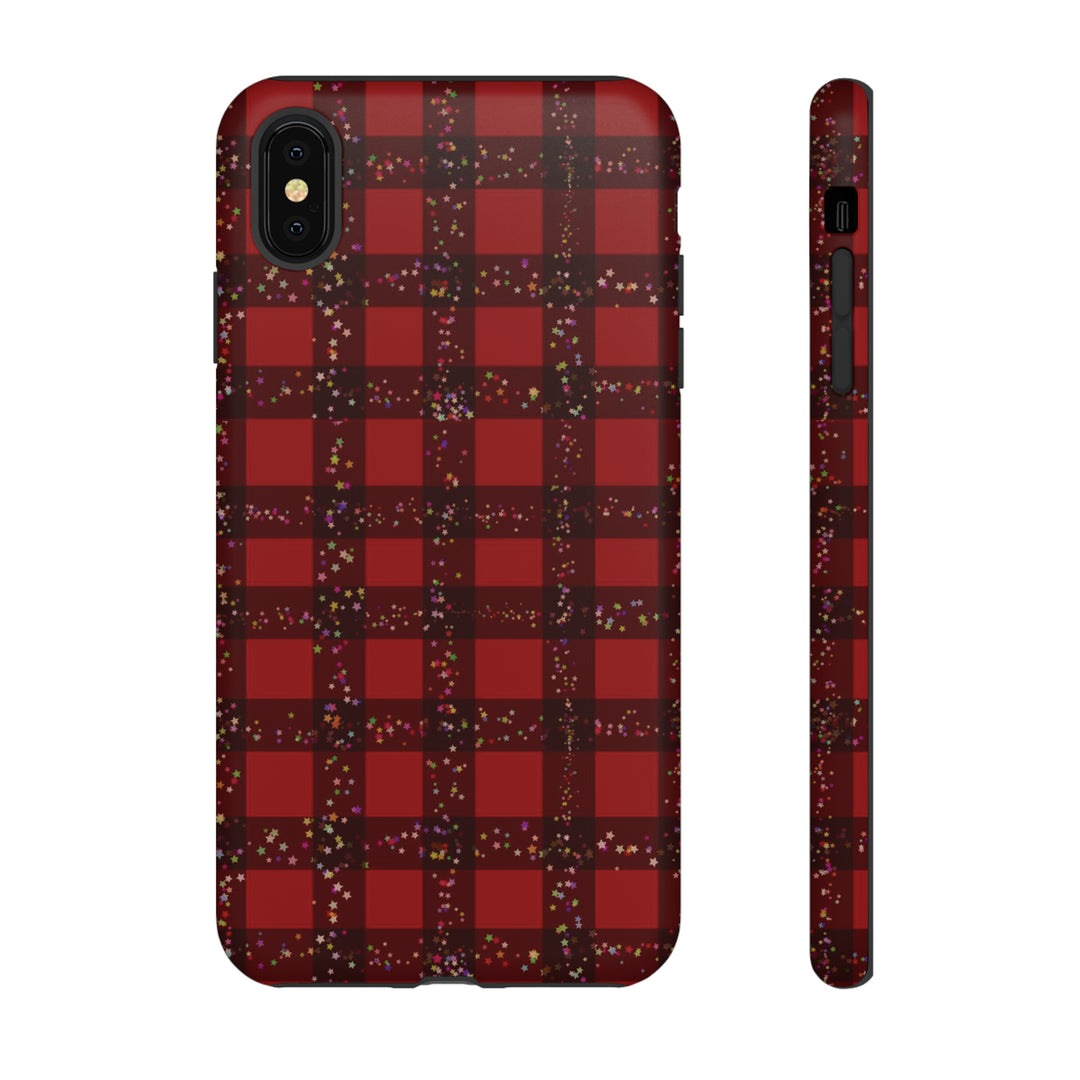Cute IPhone Case | iPhone 15 Case | iPhone 15 Pro Max Case, Iphone 14 Case, Iphone 14 Pro Max Case IPhone Case for Art Lovers, Red Festive Plaid - Studio40ParkLane