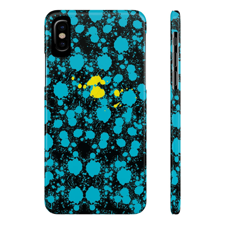 Slim Cute Phone Cases for Iphone - | iPhone 15 Case | iPhone 15 Pro Max Case, Iphone 14 Case, Iphone 14 Pro Max, Iphone 13, Paint Splash Blue Yellow - Studio40ParkLane