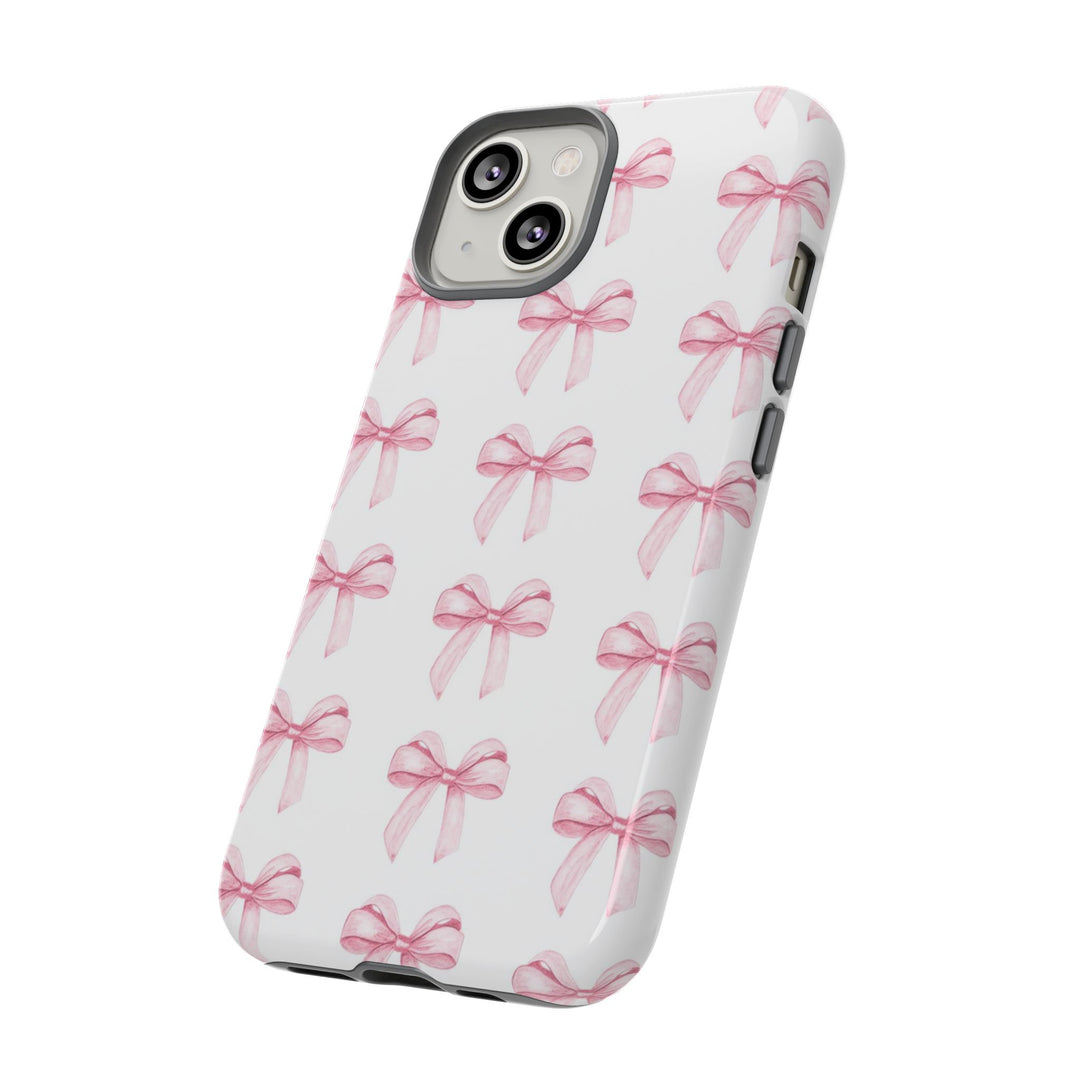 Pink Bows Cute Phone Case, for IPhone 16 Pro Max | Iphone 15, Iphone 14, IPhone 13 Case, 11 8 7, Samsung Galaxy S24, S23, S22, S21, 2 Layer Protection - Studio40ParkLane