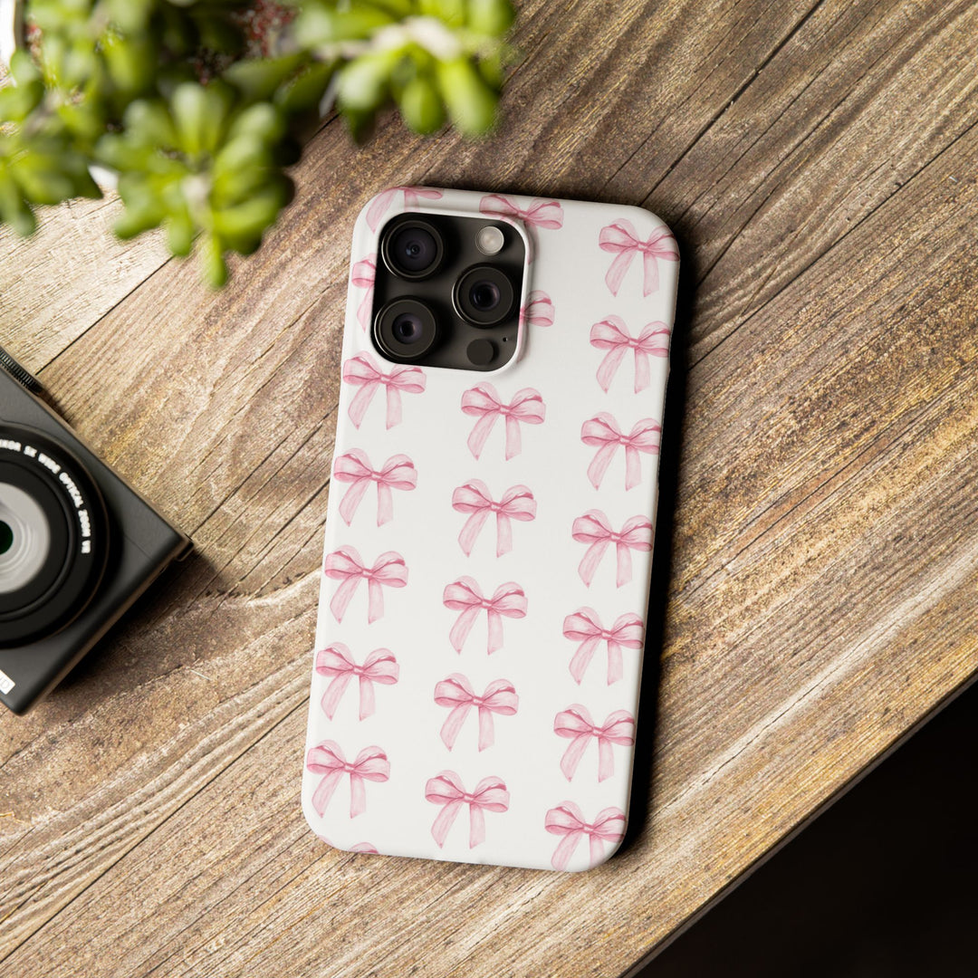 Slim Pink Bows Cute Phone Cases for Iphone 16 Pro Max | iPhone 15 Case | iPhone 15 Pro Max Case, Iphone 14, Iphone 14 Pro Max, Iphone 13 12 11 8 7 - Studio40ParkLane