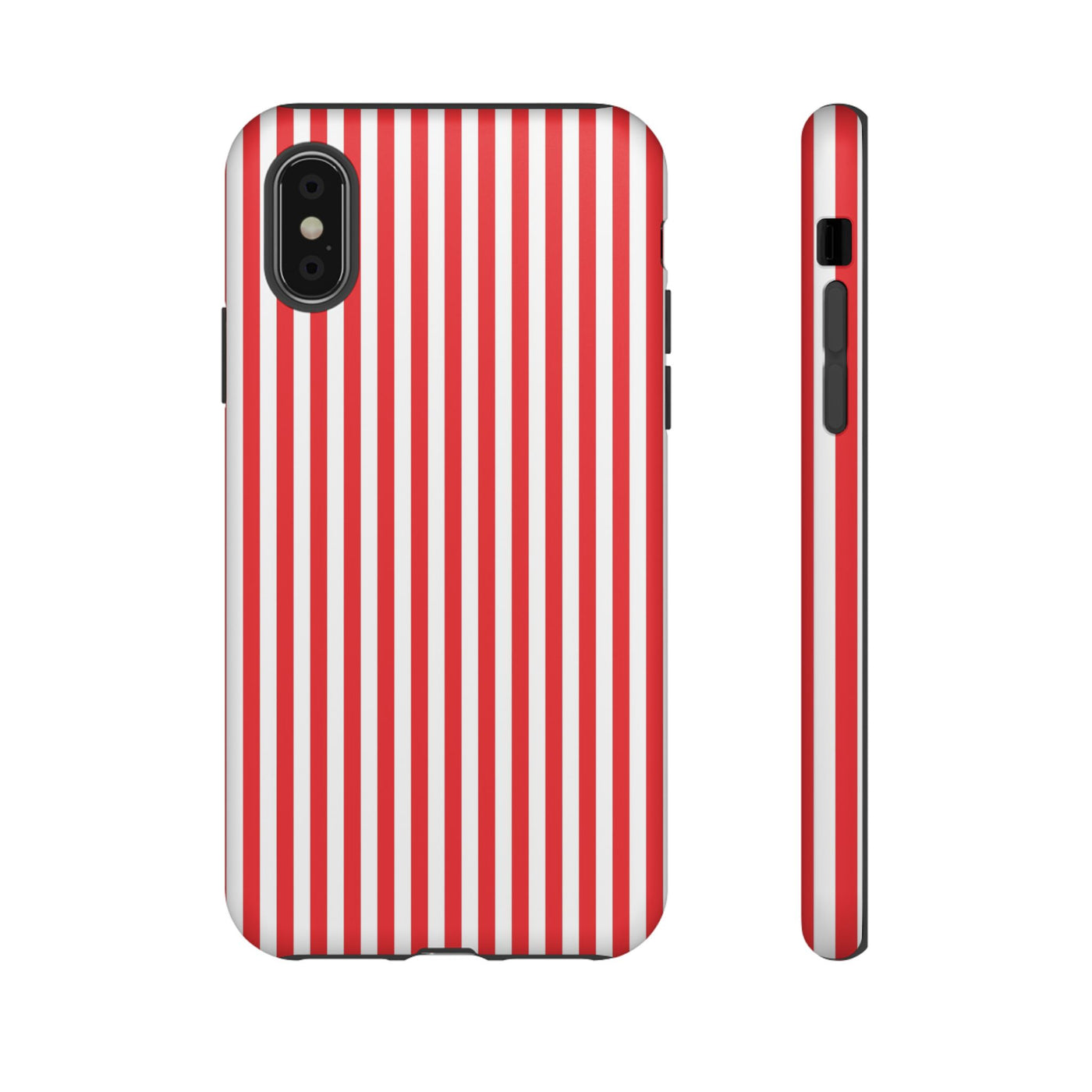 Tough Premium Poppy Red Stripes Phone Case Gift for Her - For Apple iPhone 16 Pro Max 16e iPhone 15 Pro iPhone Iphone 14 Plus 13 Pro 12 SE XR - Studio40ParkLane