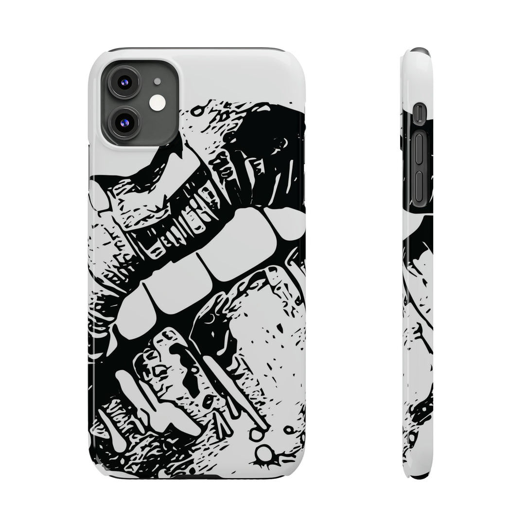 Slim Cute Phone Cases for Iphone - | iPhone 15 Case | iPhone 15 Pro Max Case, Iphone 14 Case, Iphone 14 Pro Max, Iphone 13, Smile Lips Black and White - Studio40ParkLane