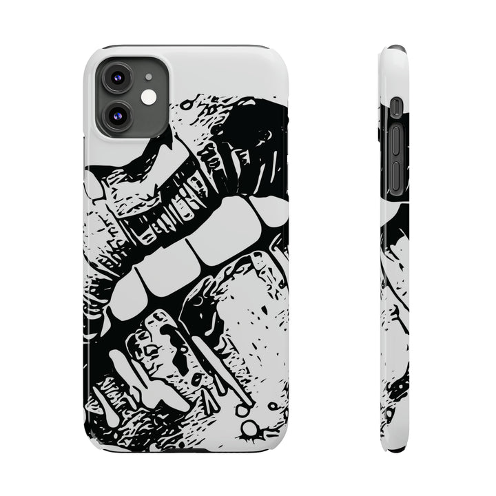 Slim Cute Phone Cases for Iphone - | iPhone 15 Case | iPhone 15 Pro Max Case, Iphone 14 Case, Iphone 14 Pro Max, Iphone 13, Smile Lips Black and White - Studio40ParkLane