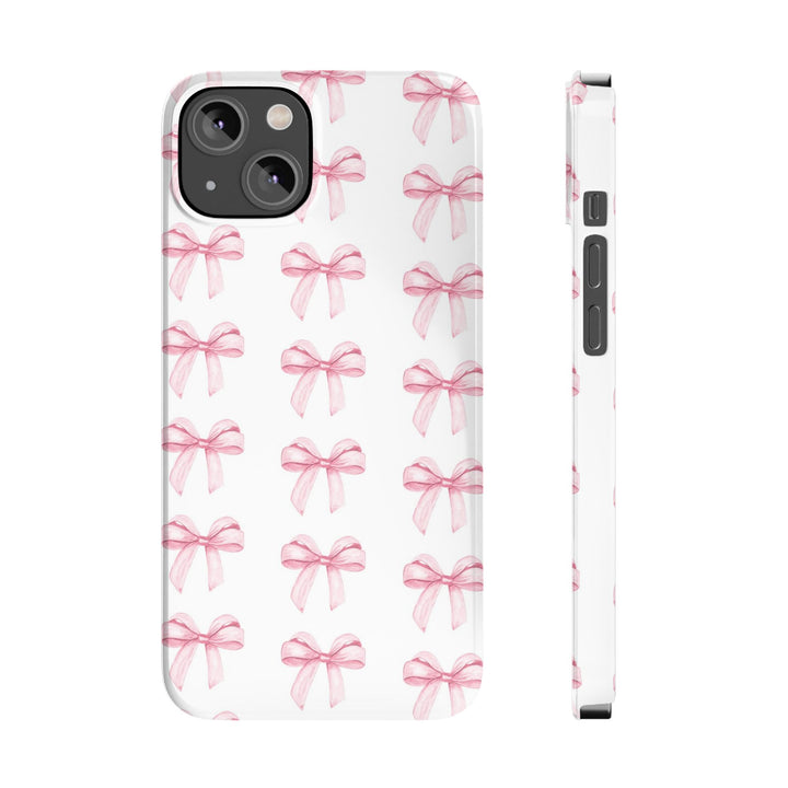 Slim Pink Bows Cute Phone Cases for Iphone 16 Pro Max | iPhone 15 Case | iPhone 15 Pro Max Case, Iphone 14, Iphone 14 Pro Max, Iphone 13 12 11 8 7 - Studio40ParkLane