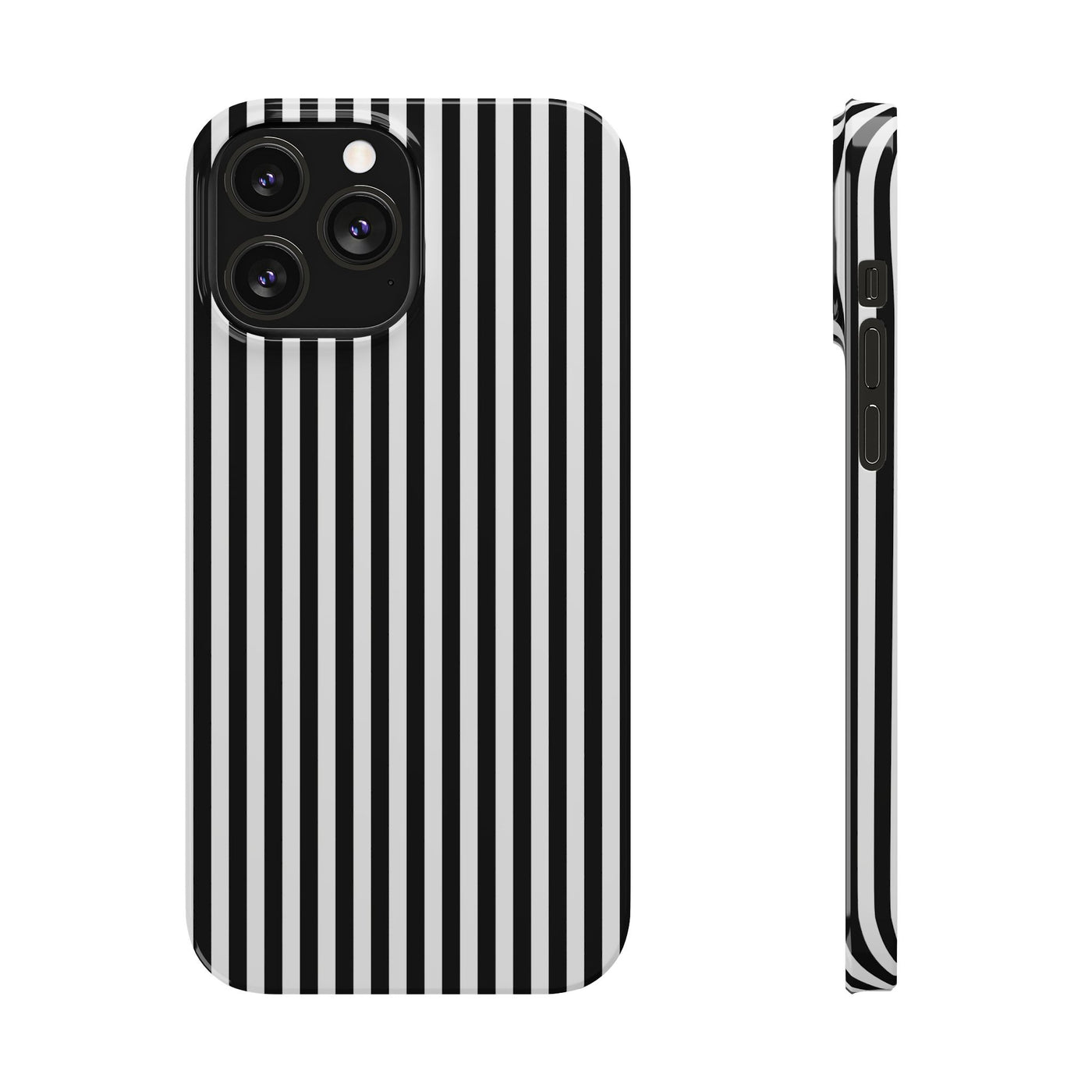Slim Black White Striped Cute Phone Case for Iphone 16 - | iPhone 15 Pro Max Case | iPhone 14 Case Iphone 13 12 11 10 9 8 7 Gift for Her - Studio40ParkLane