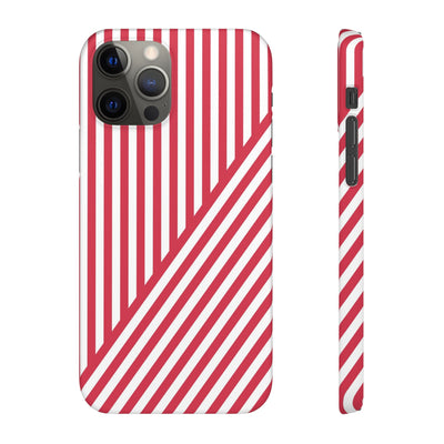 Aesthetic Winterberry Red Stripes Cute Phone Case Sleek Snap - For iPhone 17 Pro Max iPhone 16 Pro iPhone 15 Iphone 14 Plus 13 Pro 12 11 10 Gift - Studio40ParkLane