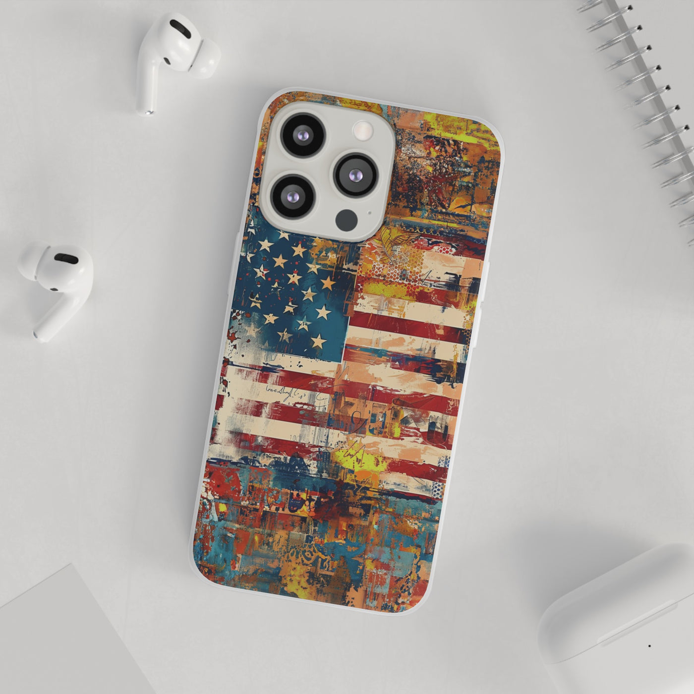 Cute Flexi Phone Cases, US Flag Abstract, Compatible with Samsung Galaxy S23, Samsung S22, Samsung S21, Samsung S20, Galaxy S20 Ultra