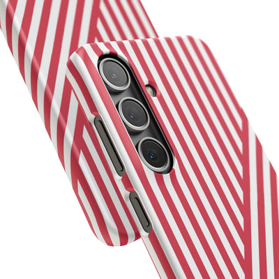 Aesthetic Winterberry Red Stripes Cute Phone Case Sleek Snap - For iPhone 17 Pro Max iPhone 16 Pro iPhone 15 Iphone 14 Plus 13 Pro 12 11 10 Gift - Studio40ParkLane