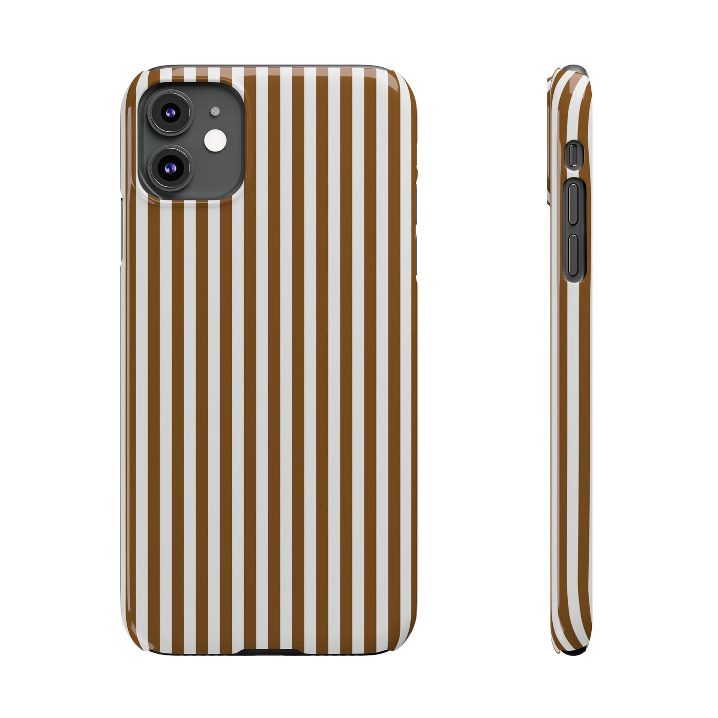 Slim Mocca Brown Striped Cute Phone Case for Iphone 16 - | iPhone 15 Pro Max Case | iPhone 14 Case Iphone 13 12 11 10 9 8 7 XS X Gift for Her - Studio40ParkLane