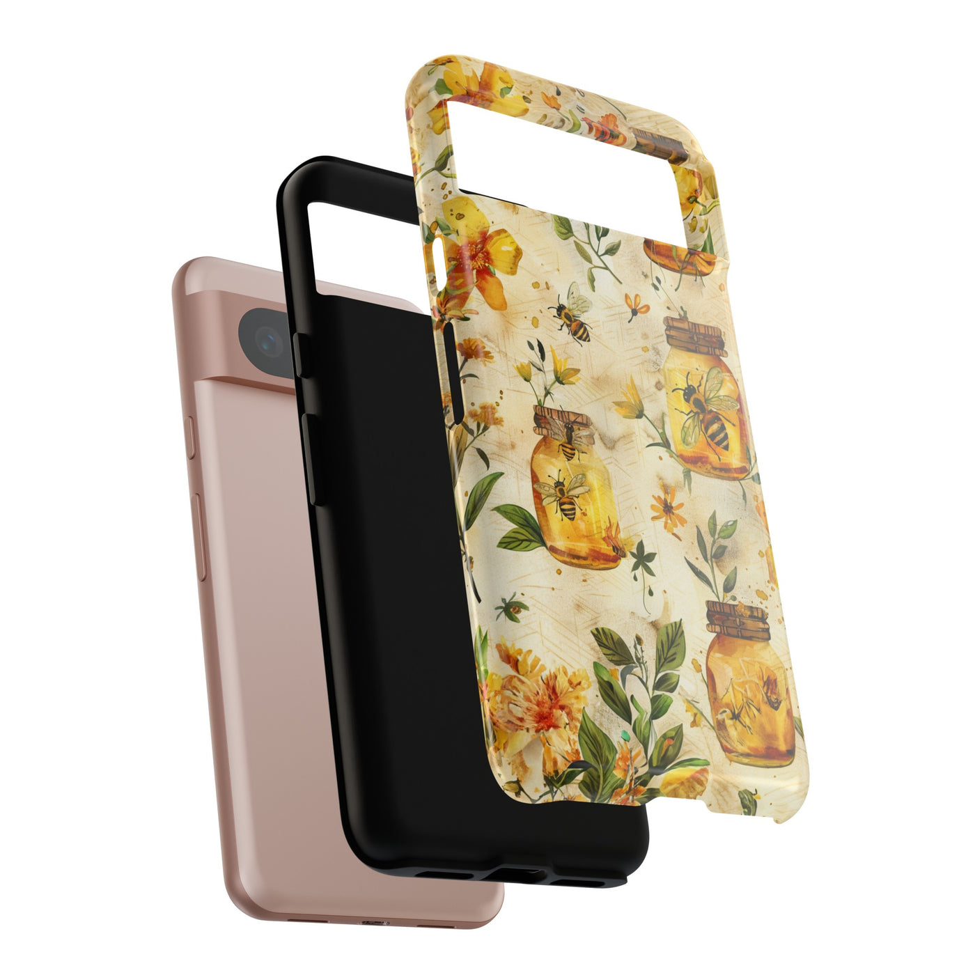 Impact Resistant, Honey Bees, Cute Phone Cases for Samsung S24, S23, S22, S21, IPhone 15 pro Iphone 14 pro Iphone 13 IPhone 12 Iphone 11