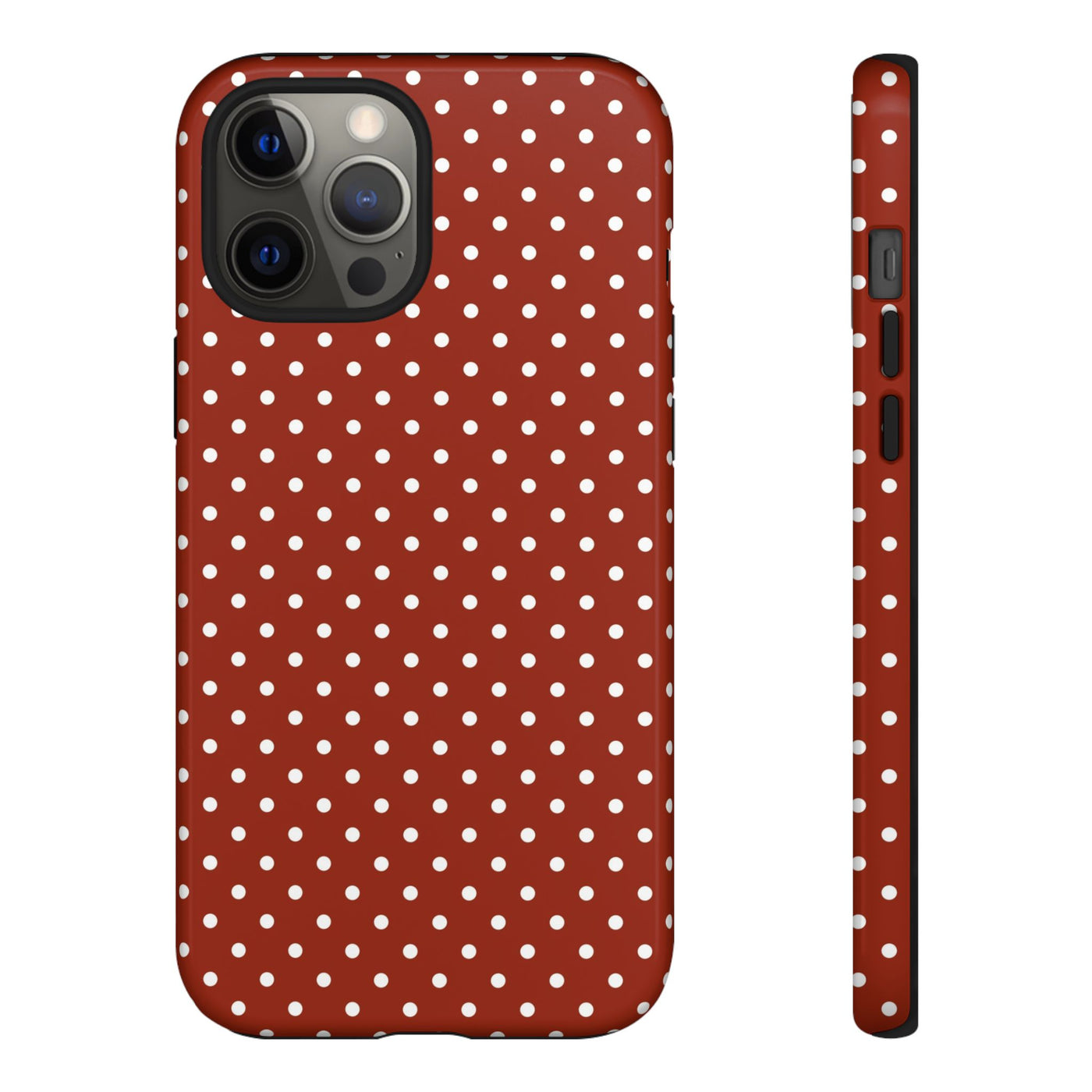 Aesthetic Tough Clay Red Polka Dots Premium Phone Case - For iPhone 17 Pro Max iPhone 16 Pro iPhone 15 Iphone 14 Plus 13 Pro 12 11 10 XR XS - Studio40ParkLane