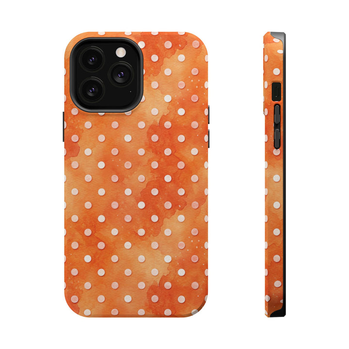 Aesthetic Tough Magsafe Orange Polka Dots Phone Case - For iPhone 17 Pro Max iPhone 16 Pro iPhone 15 Iphone 14 Plus 13 Pro 12 11 10 XR - Studio40ParkLane