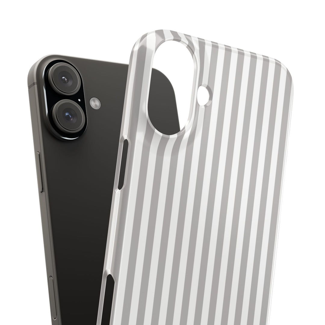 Slim Light Grey Striped Cute Phone Case for Iphone 16 - | iPhone 15 Pro Max Case | iPhone 14 Case Iphone 13 12 11 10 9 8 7 Gift for Her - Studio40ParkLane