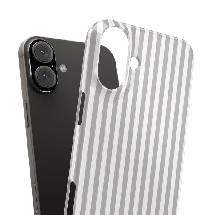 Slim Light Grey Striped Cute Phone Case for Iphone 16 - | iPhone 15 Pro Max Case | iPhone 14 Case Iphone 13 12 11 10 9 8 7 Gift for Her - Studio40ParkLane