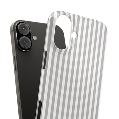 Slim Light Grey Striped Cute Phone Case for Iphone 16 - | iPhone 15 Pro Max Case | iPhone 14 Case Iphone 13 12 11 10 9 8 7 Gift for Her - Studio40ParkLane