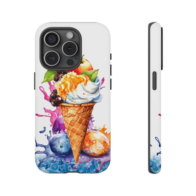 Impact Resistant, Summer Ice Cream Cone, Cute Phone Cases for Samsung S24, S23, S22, S21, IPhone 15 pro Iphone 14 pro Iphone 13 IPhone 12 Iphone 11